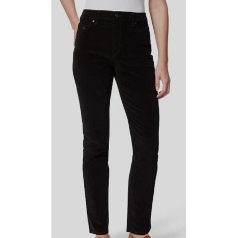 Gloria Vanderbilt Women's Black Corduroy Amanda 2.0 Slim Leg Jeans Pants 12‎